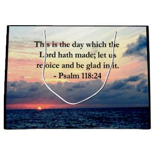 BEAUTIFUL PSALM 118:24 SUNRISE OVER THE OCEAN LARGE GIFT BAG
