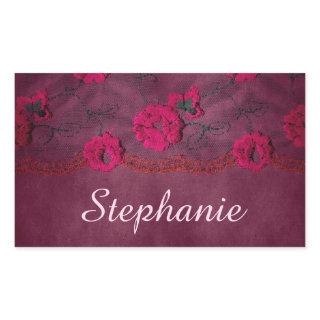 Beautiful purple Victorian Lace Rectangular Sticker