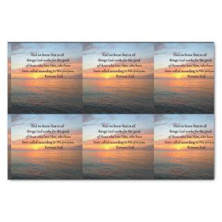 BEAUTIFUL ROMANS 8:28 SUNRISE PHOTO TISSUE PAPER