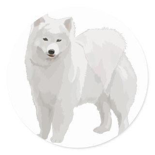 Beautiful Samoyed Classic Round Sticker