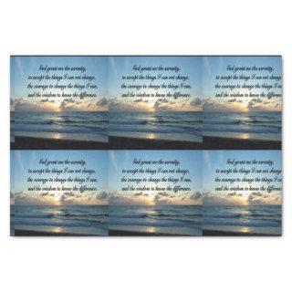 BEAUTIFUL SERENITY PRAYER OCEAN PHOTO TISSUE PAPER