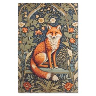 Beautiful Sitting Red Fox William Morris Inspired  Tissue Paper
