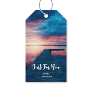 Beautiful Sunset on a Calm Lake Just for You Gift Tags