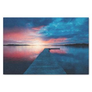 Beautiful Sunset on a Calm Lake Tissue Paper
