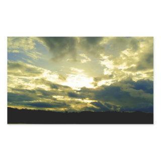 Beautiful Sunset Scenic Landscape Photographic Art Rectangular Sticker