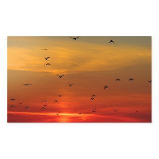 Beautiful Sunset Scenic Landscape Photographic Art Rectangular Sticker