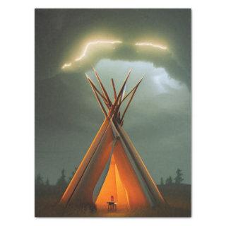 Beautiful Teepee on a Stormy Night Tissue Paper
