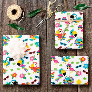 Beautiful Tropical Birds Colorful Paradise Pattern  Sheets