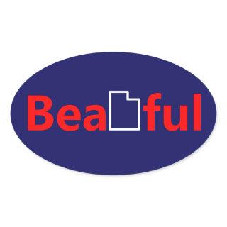 Beautiful Utah Oval Sticker