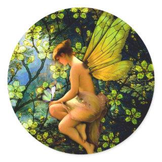 Beautiful Vintage Fairy Classic Round Sticker