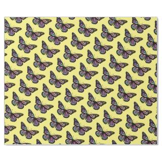 Beautiful Watercolor Butterflies Pattern Yellow