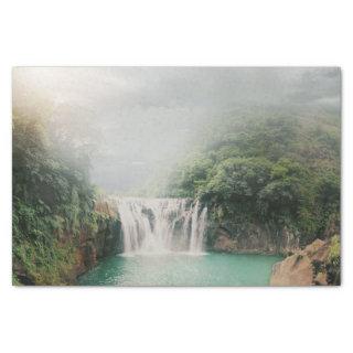 Beautiful Waterfall in a Lush Green Forest Tissue Paper