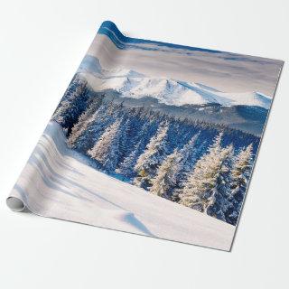 Beautiful winter landscape with snow covered trees