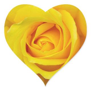 Beautiful Yellow Rose Heart Sticker