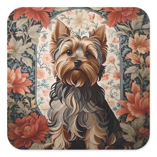 Beautiful Yorkie | Yorkshire Terrier Portrait Square Sticker