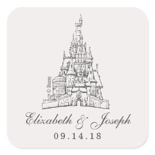 Beauty and the Beast | Fairy Tale Castle Wedding Square Sticker