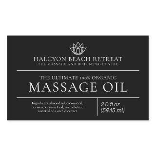 Beauty massage oil black product ingredient label