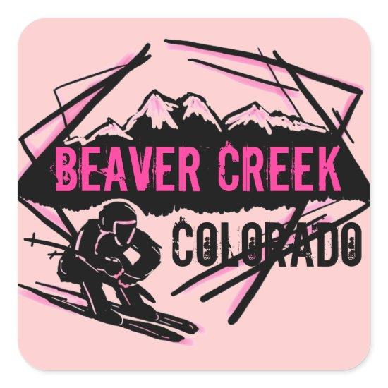 Beaver Creek Colorado ski pink stickers