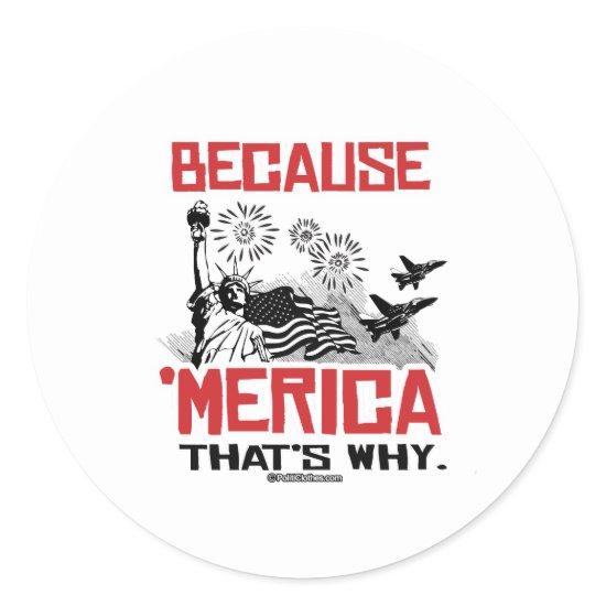 Because 'Merica That's Why Classic Round Sticker