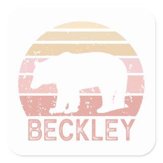 Beckley West Virginia Retro Bear Square Sticker