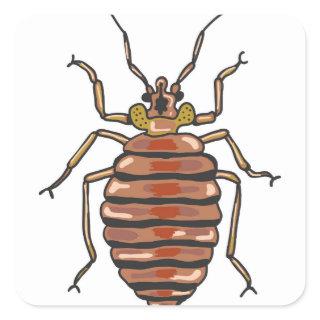 Bed Bug Sketch Square Sticker