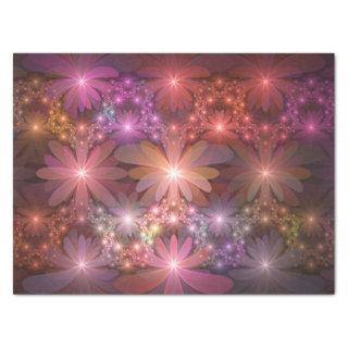 Bed Of Flowers Colorful Shiny Abstract Fractal Art Tissue Paper