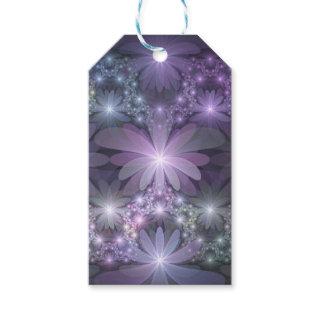 Bed of Flowers Trendy Shiny Abstract Fractal Art Gift Tags