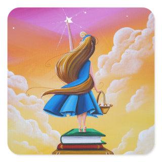 Bedtime Stories - reach for the stars Square Sticker