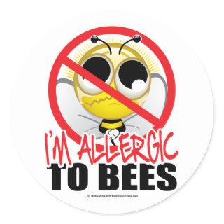 Bee Allergy Classic Round Sticker