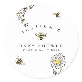 Bee Bumble Bee Baby Shower Classic Round Sticker