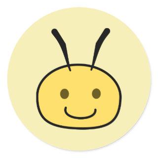Bee Head Classic Round Sticker