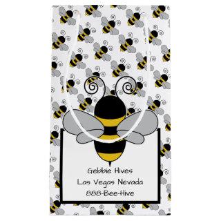 Bee Honey Bee with Text Block Small Gift Bag