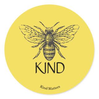 Bee kind classic round sticker