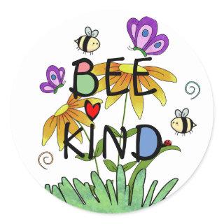 Bee Kind Nature Classic Round Sticker