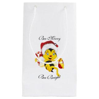 Bee Merry Christmas Cartoon Small Gift Bag