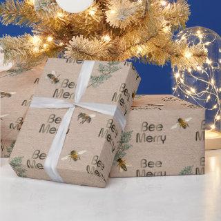 BEE MERRY Evergreen and Kraft Holiday