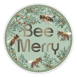 Bee Merry Honeybee Holiday Sticker