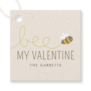 Bee My Valentine Kid's Holiday Gift Tag - Beige