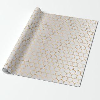 Bee Queen Honey Comb Metallic Gold Sepia Gray