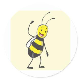 Bee Shirt | Custom Bee Waving Hand Come Classic Round Sticker
