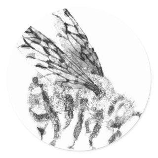 Bee sting classic round sticker
