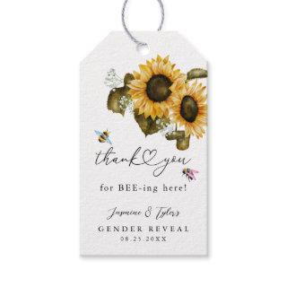 Bee Sunflower Summer Gender Reveal Gift Tags