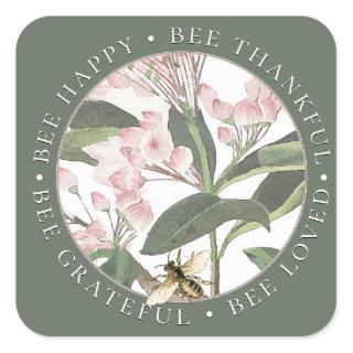 BEE Thankful  Square Sticker