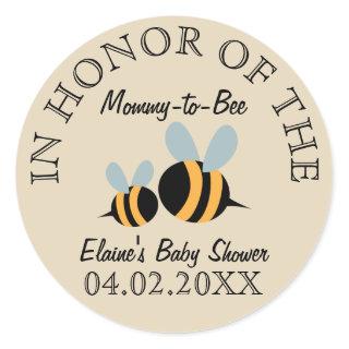 Bee Themed Baby Shower Stickers - Mommy-to-Bee