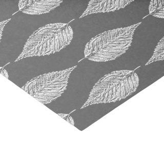 Beech Leaf Chalk Print, Gray / Grey and White Tissue Paper
