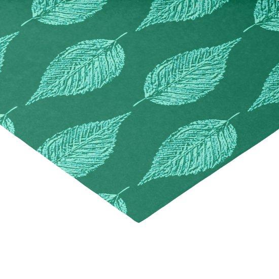 Beech Leaf Chalk Print, Turquoise and Aqua Tissue Paper