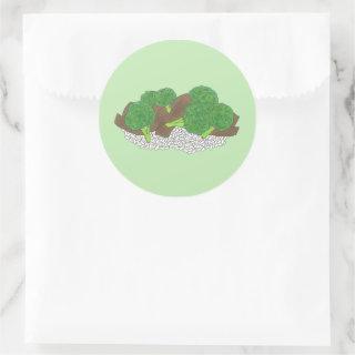 Beef and Broccoli Chinese Takeaway Takeout Food Classic Round Sticker