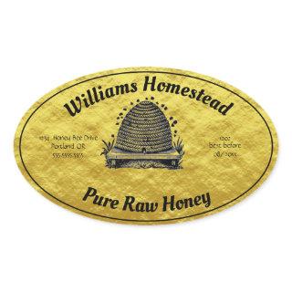 Beehive Honey Faux Gold Jar Apiary Label | Honey