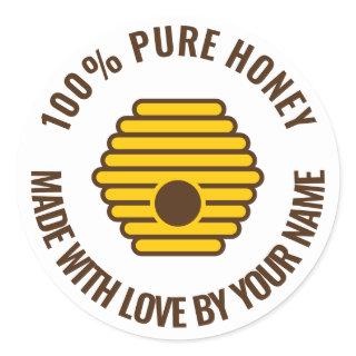 Beehive logo custom honey maker jar stickers