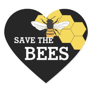 Beekeeper Save the Bees Heart Sticker